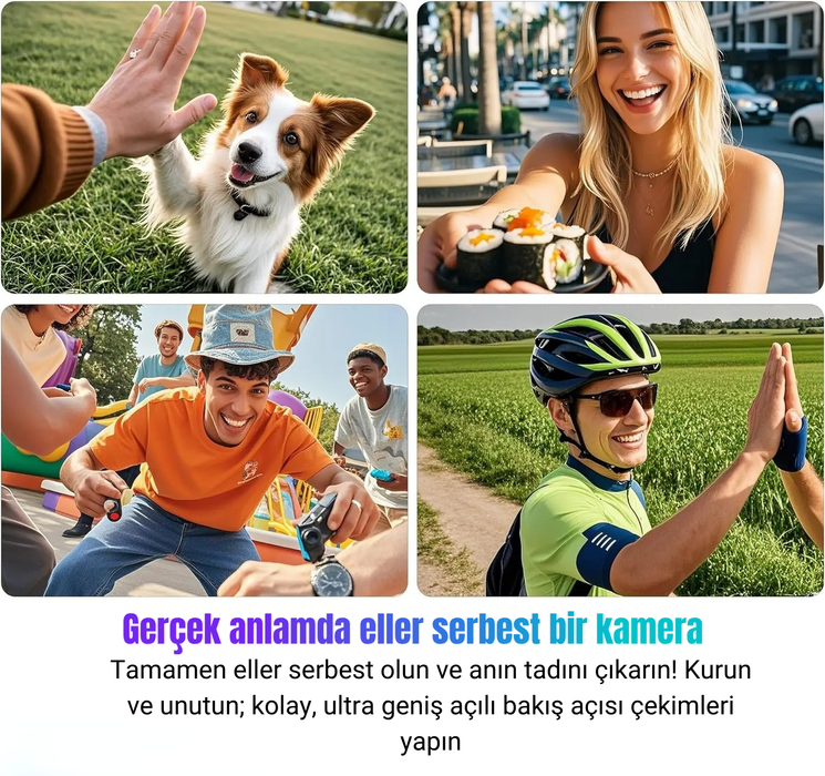 LURCA 4K Ultra HD Aksiyon Kamerası 🎥 – Manyetik, Hafif, Suya Dayanıklı!