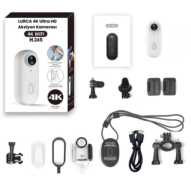 LURCA™ 4K Aksiyon Kamerası – Manyetik Montaj, 30m Su Geçirmezlik, Ultra Hafif & Taşınabilir!